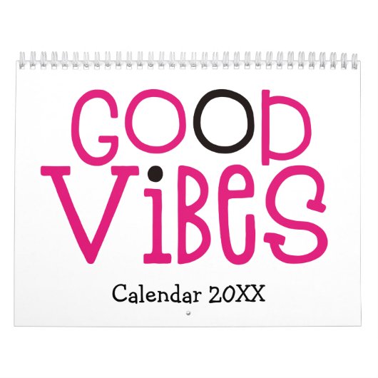 Good Vibes Positivity citeert Roze White 2022 Kalender (Hoes)