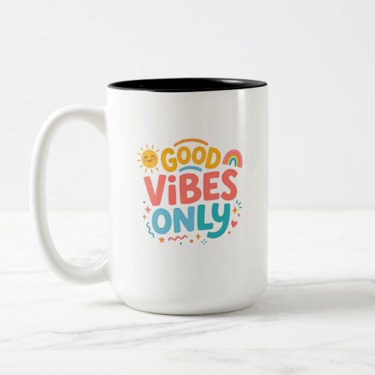 Good vibes Rainbow Coffee Mug (Gauche)