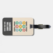 Good Vibes Retro Colorful Daisy Flowers Bagagelabel (Achterkant horizontaal)