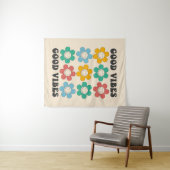 Good Vibes Retro Colorful Daisy Flowers Wandkleed (In Situ (horizontaal))