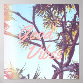 Good Vibes - Retro Tropical Tree | POSTER (Voorkant)