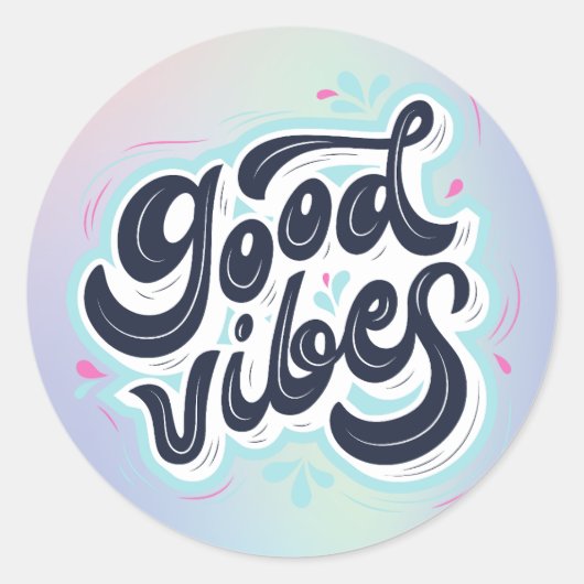 Good Vibes Ronde Sticker (Voorkant)