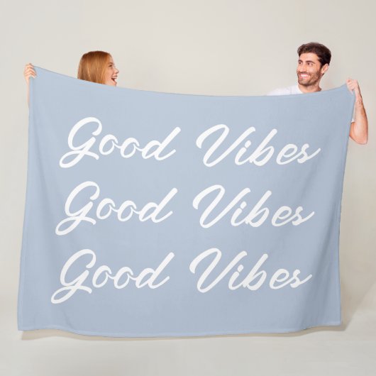 Good Vibes Sherpa Fleece Throw Blanket (In situ)
