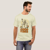 “Good Vibes” Skeleton T-Shirt – Retro Funny Dance  (Voorkant volledig)