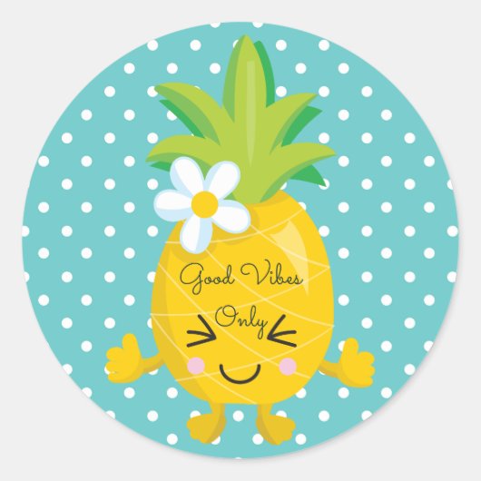 Good Vibes Sticker à thème ananas (Devant)