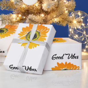 Good Vibes Sunflower Cadeaupapier
