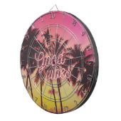 Good Vibes Tropical Pink Sunset Palm Tree Beach Dartbord (Voorkant Rechts)