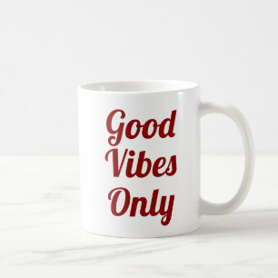 Good Vibes uniquement Slogan Mug typo manuscri