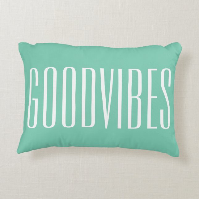 Good Vibes  White en Green New age Decoratief Kussen (Achterkant)