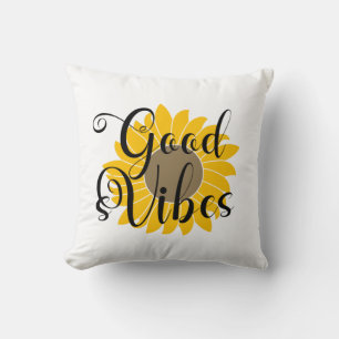 Good Vibes Zonnebloem T-shirt Kussen