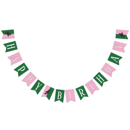 Good Witch Bad Witch - Roze en Groene Verjaardag Vlaggetjes (Alle)
