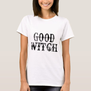 Good Witch Black en White Womens Halloween T-shirt