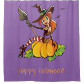 Good Witch Happy Halloween Douchegordijn (Voorkant)