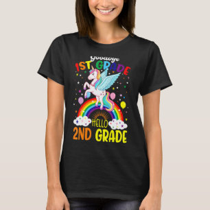 Goodbye 1st Grade Hello 2nd Grade Unicorn Girls 20 T-shirt