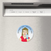 Goodbye 2020 Welcome 2021 Funny Retro Lady Magneet (Insitu (Vaatwasser))
