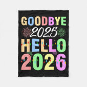Goodbye 2025 Hello 2026 Christmas Lights Happy New Fleece Deken (Voorkant)
