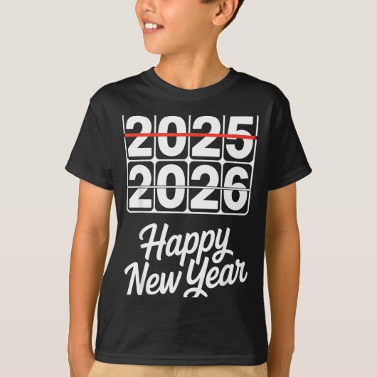 Goodbye 2025 Hello 2026 Clock Happy New Year Party T-shirt (Voorkant)
