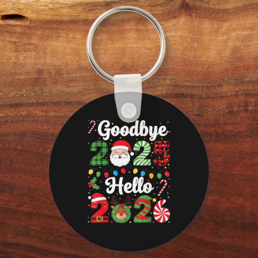 Goodbye 2025 Hello 2026 Happy New Year Countdown P Sleutelhanger (Voorkant)