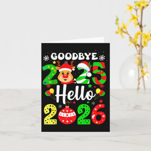 Goodbye 2025 Hello 2026 Happy New Year's Eve Chris Kaart (Gele Bloem)