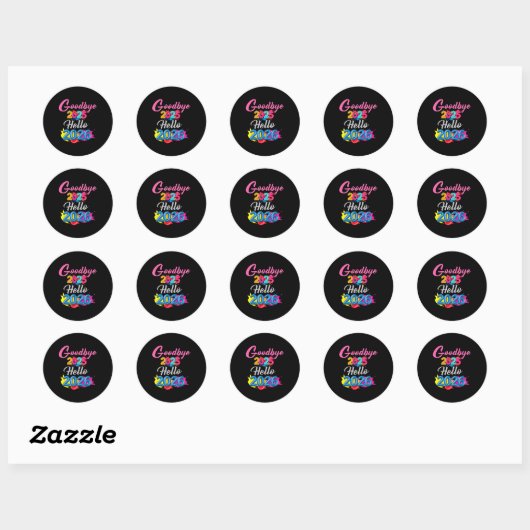 Goodbye 2025 Hello 2026 Kids Funny New Year Ronde Sticker (Vel)