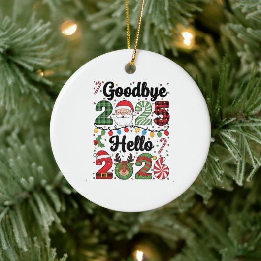 Goodbye 2025 Hello 2026 New Year Resolution   Keramisch Ornament (Boom)
