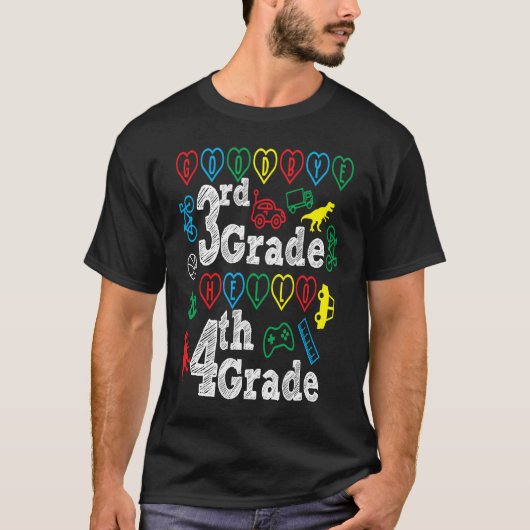 Goodbye 3rd Grade Hello 4th Grade Back To School S T-shirt (Voorkant)