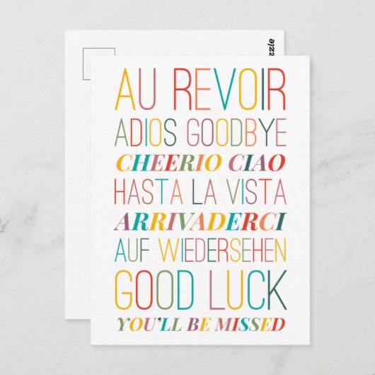 Goodbye Carte postale Goodluck (Devant / Derrière)