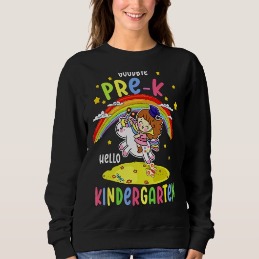 Goodbye Pre K Hallo Kindergarten Magical Unicorn G Trui (Voorkant)