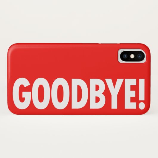 GOODBYE! Rood Case-Mate iPhone Case (Achterkant (horizontaal))