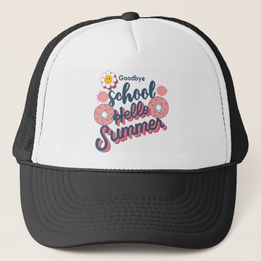 Goodbye School Hello Summer Donut Art Trucker Pet (Voorkant)