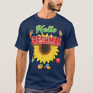 Goodbye Summer Hallo Freshman Sunflower Terug naar T-shirt