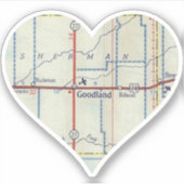 Goodland Kansas  kaart Sticker (Voorkant)