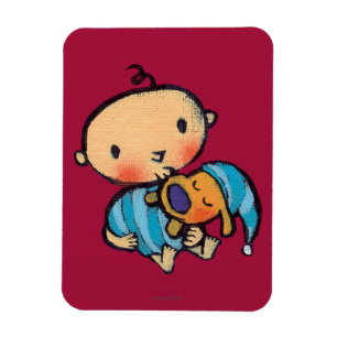 Goodnight Kisses Schattig Puppy in Blauwe Pyjama Magneet