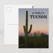 Goodnight van Tucson Saguaro Sunset Briefkaart (Voorkant / Achterkant)