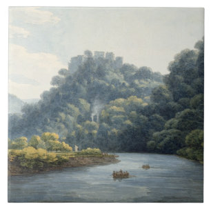 Goodrich Castle op de Wye (w/c, pen & inkt, krijt) Tegeltje