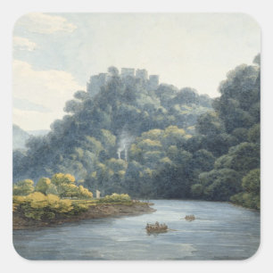 Goodrich Castle op de Wye (w/c, pen & inkt, krijt) Vierkante Sticker