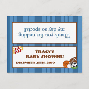 Goody Bag Topper All-Star Blue Uitnodiging Briefkaart