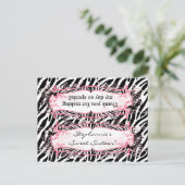 Goody Bag Topper Girly Butterfly Zebra Print Patje Briefkaart (Staand voorkant)