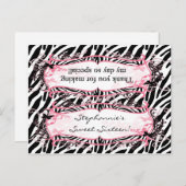 Goody Bag Topper Girly Butterfly Zebra Print Patje Briefkaart (Voorkant / Achterkant)
