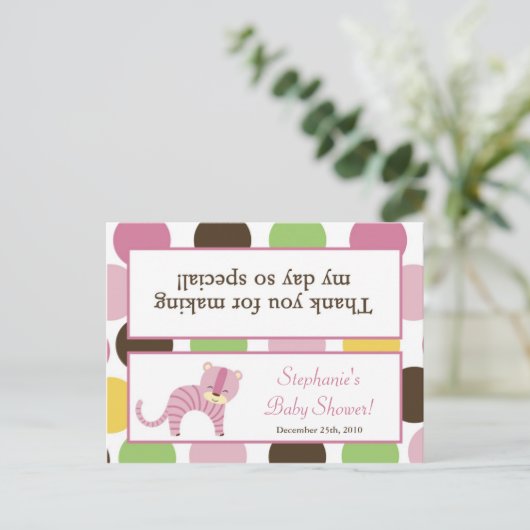 Goody Bag Topper Oerwoud Queen Tiger Safari Anima Uitnodiging Briefkaart (Staand voorkant)