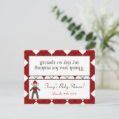 Goody Bag Topper Red Sock Monkey Argyle Uitnodiging Briefkaart (Staand voorkant)