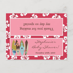 Goody Bag Topper Roze Hawaiian Luau Tropical Uitnodiging Briefkaart