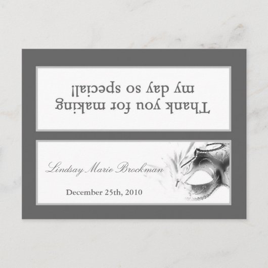 Goody Bag Topper Sweet 16 Zilver Wit Party Uitnodiging Briefkaart (Voorkant)