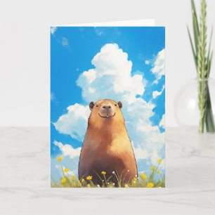 Goofy Capybara Smile Kaart