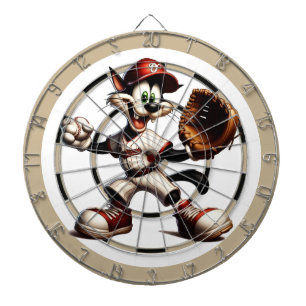 Goofy Cat Baseball Pitcher maakt een einde aan de  Dartbord