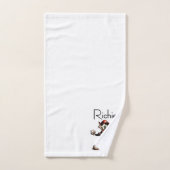 Goofy Cat Baseball Pitcher Winup avec le nom (Serviette à main)