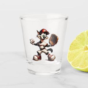 Goofy Cat honkbalwerper eindigt Shot Glas