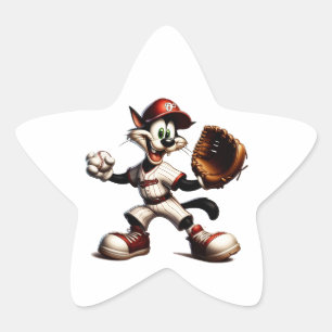 Goofy Cat honkbalwerper eindigt Ster Sticker