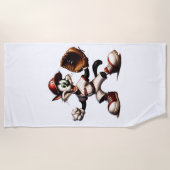 Goofy Cat honkbalwerper eindigt Strandlaken (Voorkant)