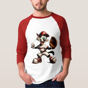 Goofy Cat honkbalwerper eindigt T-shirt
